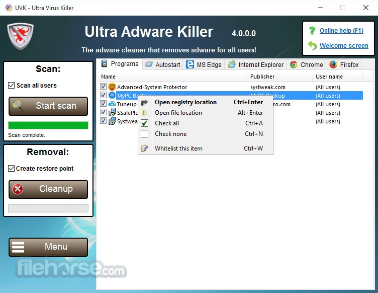 UVK Ultra Virus Killer Portable Screenshot 2