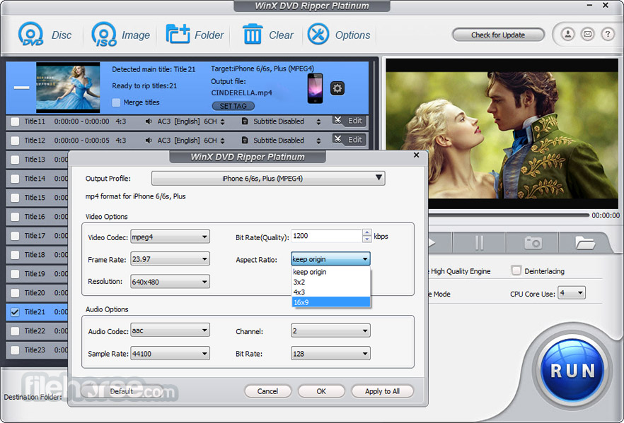WinX DVD Ripper Platinum Screenshot 5