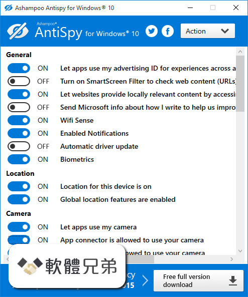 Ashampoo AntiSpy Screenshot 1