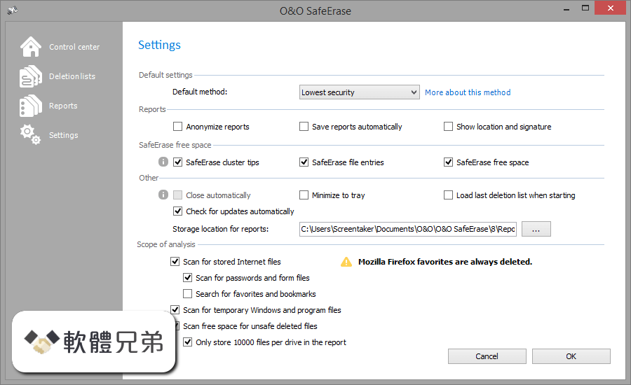 O&O SafeErase Professional Edition (32-bit) Screenshot 2
