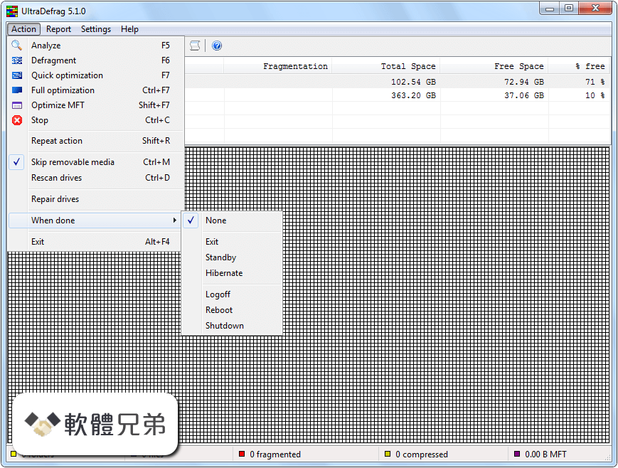 UltraDefrag (64-bit) Screenshot 3
