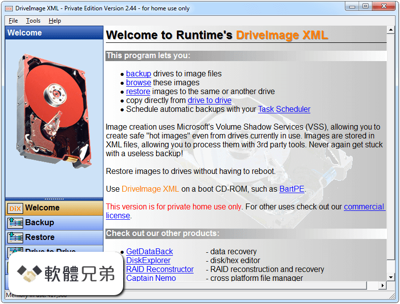 DriveImage XML Screenshot 1