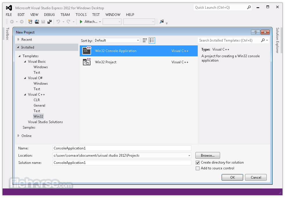 Visual Studio Express Screenshot 1