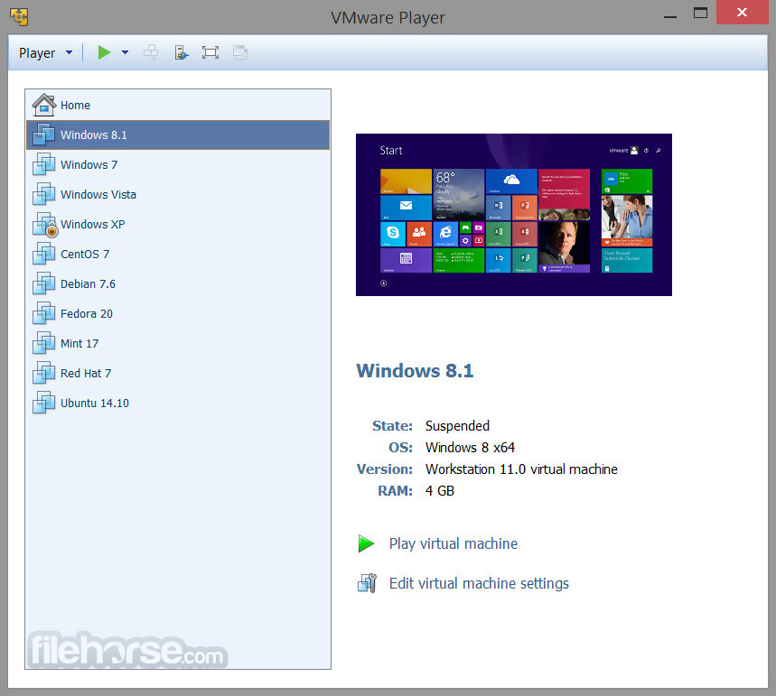 VMware Workstation Player Screenshot 3