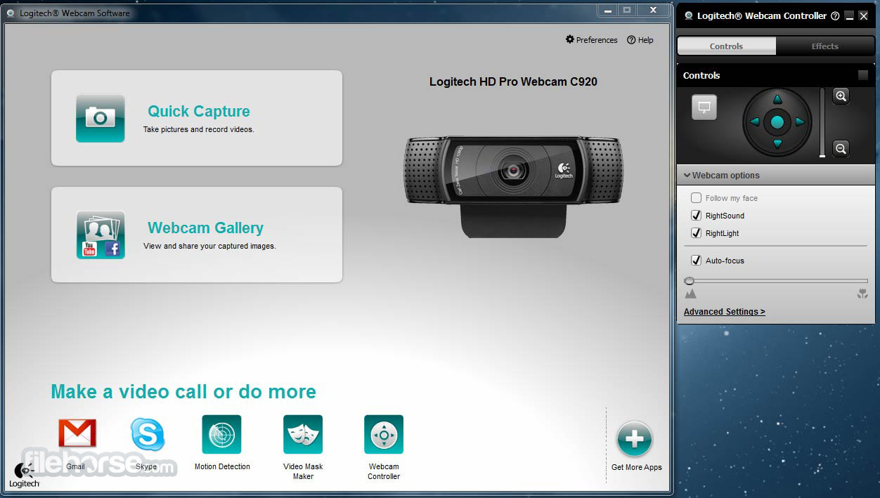 Logitech Webcam Software Screenshot 1