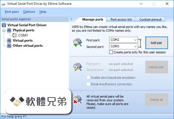 Virtual Serial Port Driver Screenshot 1