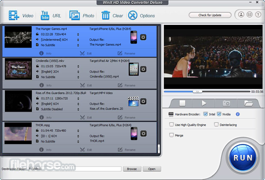 WinX HD Video Converter Deluxe Screenshot 2